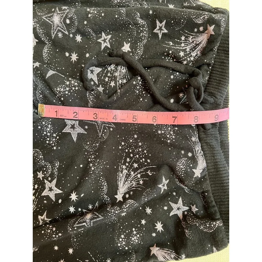 Chaser Black Mystical Star Print Bliss Knit Shirred Jogger Pants Black Purple S - Picture 6 of 13